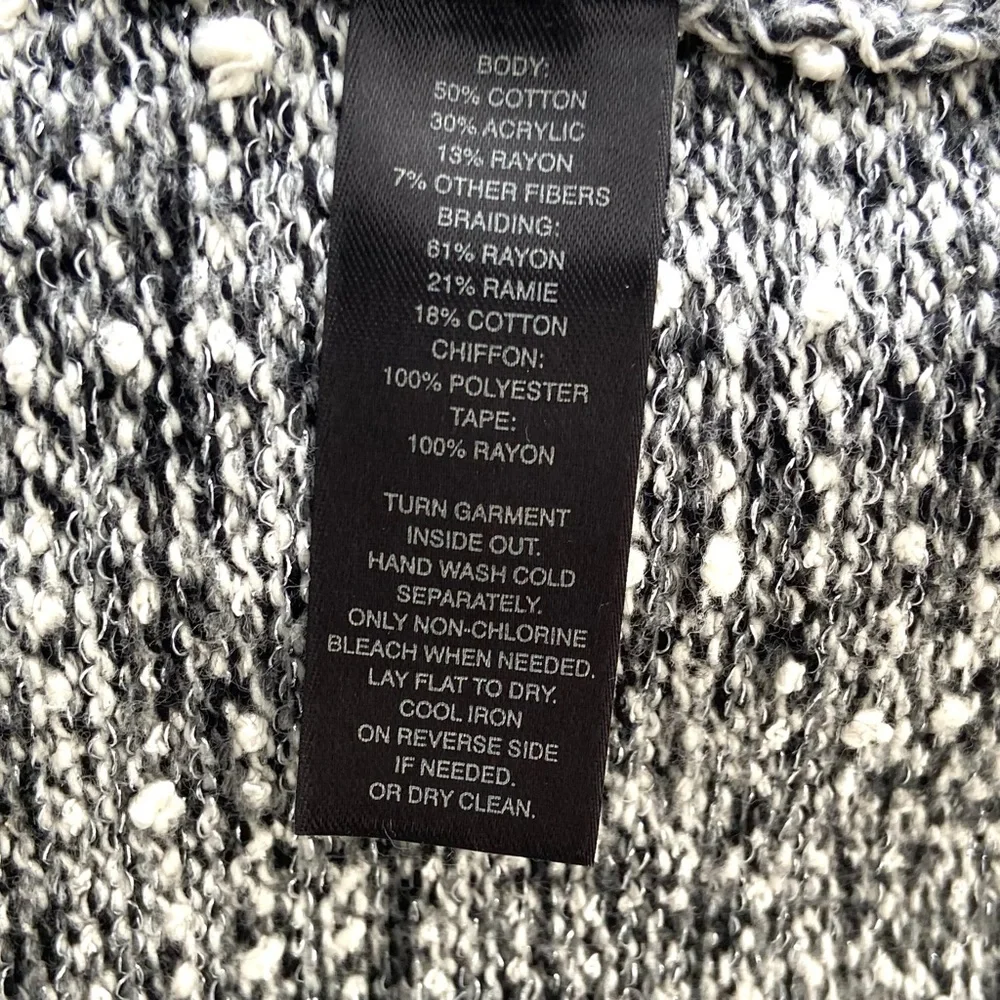 White House Black Market Jacket‎ Women’s Medium Black/White Full Zip Tweed.